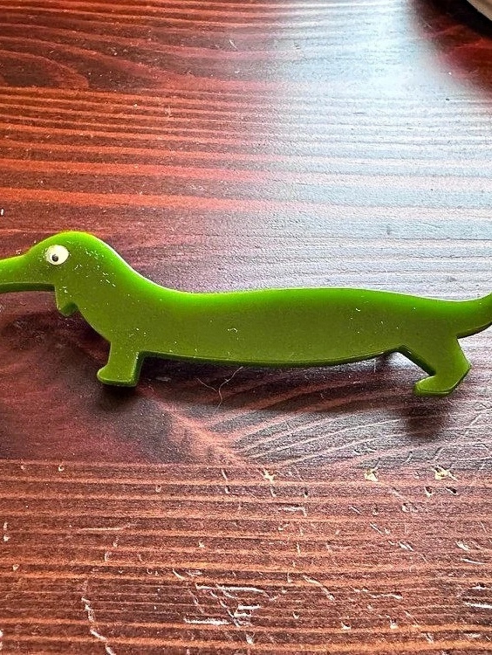 Vintage Green Daschund Brooch